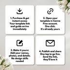 Brown Save the Date Website Template Canva | Digital Wedding Website with Voice Note + RSVP | Lace Envelope
