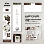Brown & Ivory Floral Wedding Website Template with RSVP | Editable Canva Web Template | Old Money Digital Invitation Save the Date