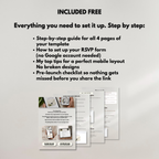 Ivory Black Green Burgundy Floral Wedding Website Template with RSVP | Canva Web Template | Old Money Digital Invitation & Save the Date