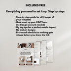 Brown & Ivory Floral Wedding Website Template with RSVP | Editable Canva Web Template | Old Money Digital Invitation Save the Date