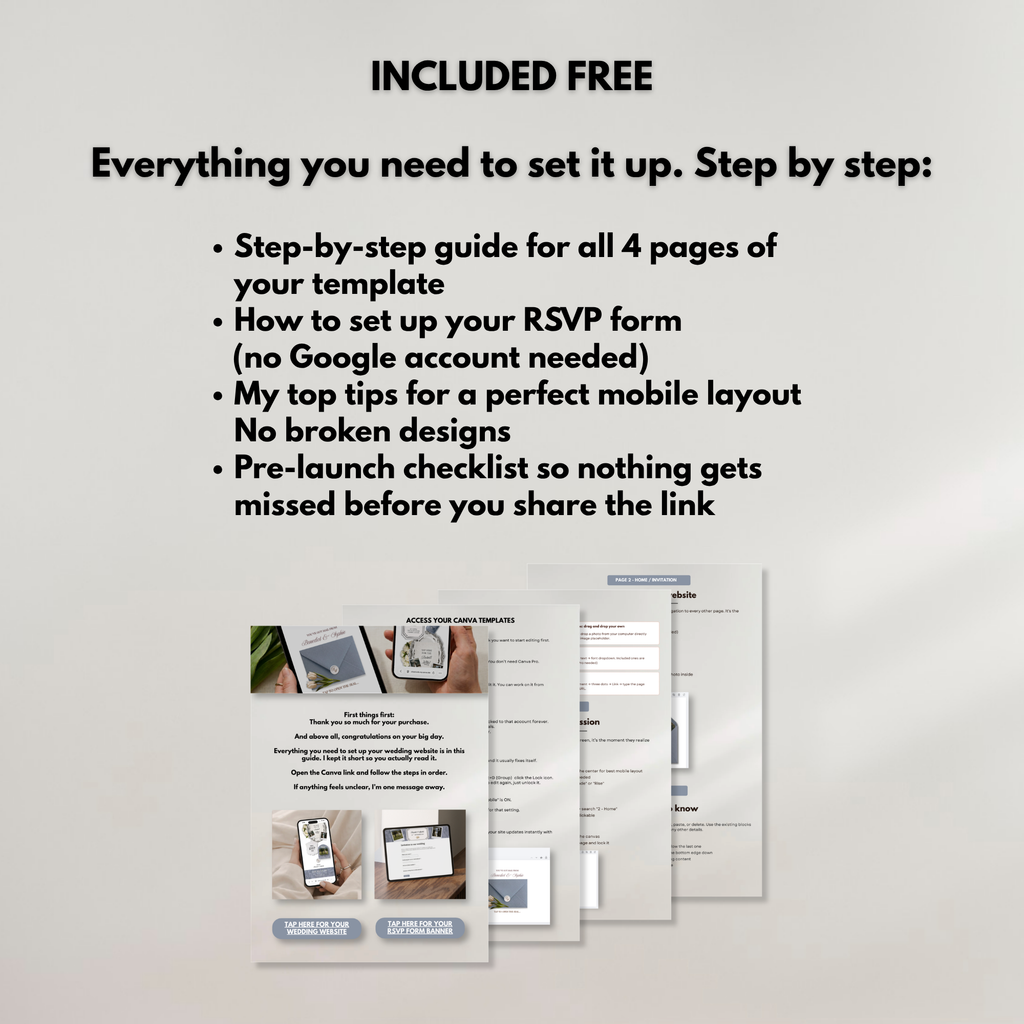 Dusty Blue Wedding Website Template with RSVP | Editable Canva Web Template | Old Money Digital Invitation & Save the Date