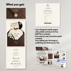 Brown Save the Date Website Template Canva | Digital Wedding Website with Voice Note + RSVP | Lace Envelope