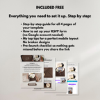 Brown Save the Date Website Template Canva | Digital Wedding Website with Voice Note + RSVP | Lace Envelope