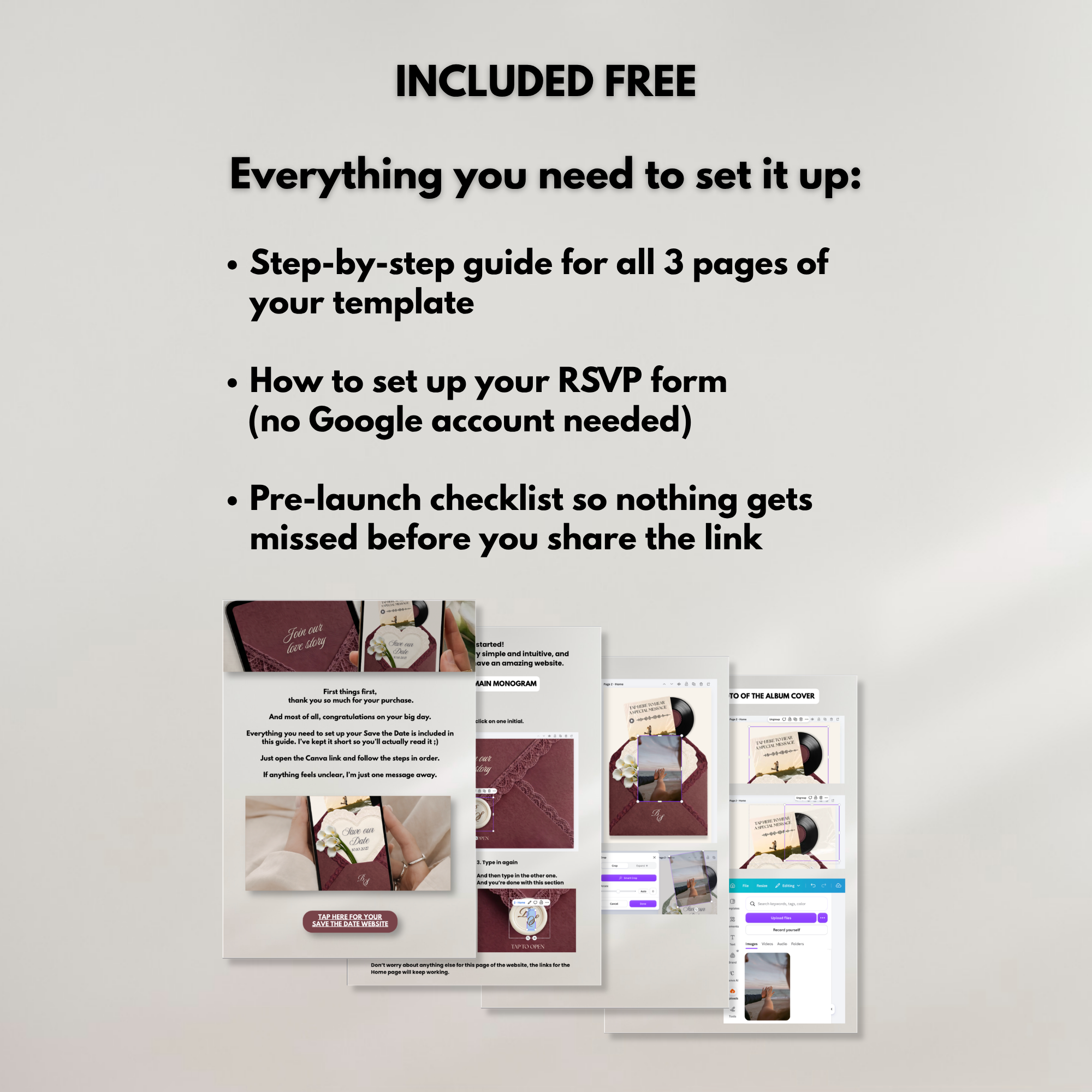 Burgundy Ivory Save the Date Website Template Canva | Digital Wedding Website with Voice Note + RSVP | Lace Envelope