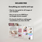 Dusty Pink Save the Date Website Template Canva | Digital Wedding Website with Voice Note + RSVP | Lace Envelope