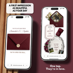 Burgundy Ivory Floral Wedding Website Template with RSVP | Canva Web Template | Old Money Digital Invitation & Save the Date