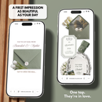 Plantilla de sitio web de boda floral blanco verde salvia con RSVP | Plantilla web editable de Canva | Invitación digital y Save the Date Old Money