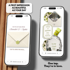 White and Green Floral Wedding Website Template with RSVP | Editable Canva Web Template | Old Money Digital Invitation & Save the Date