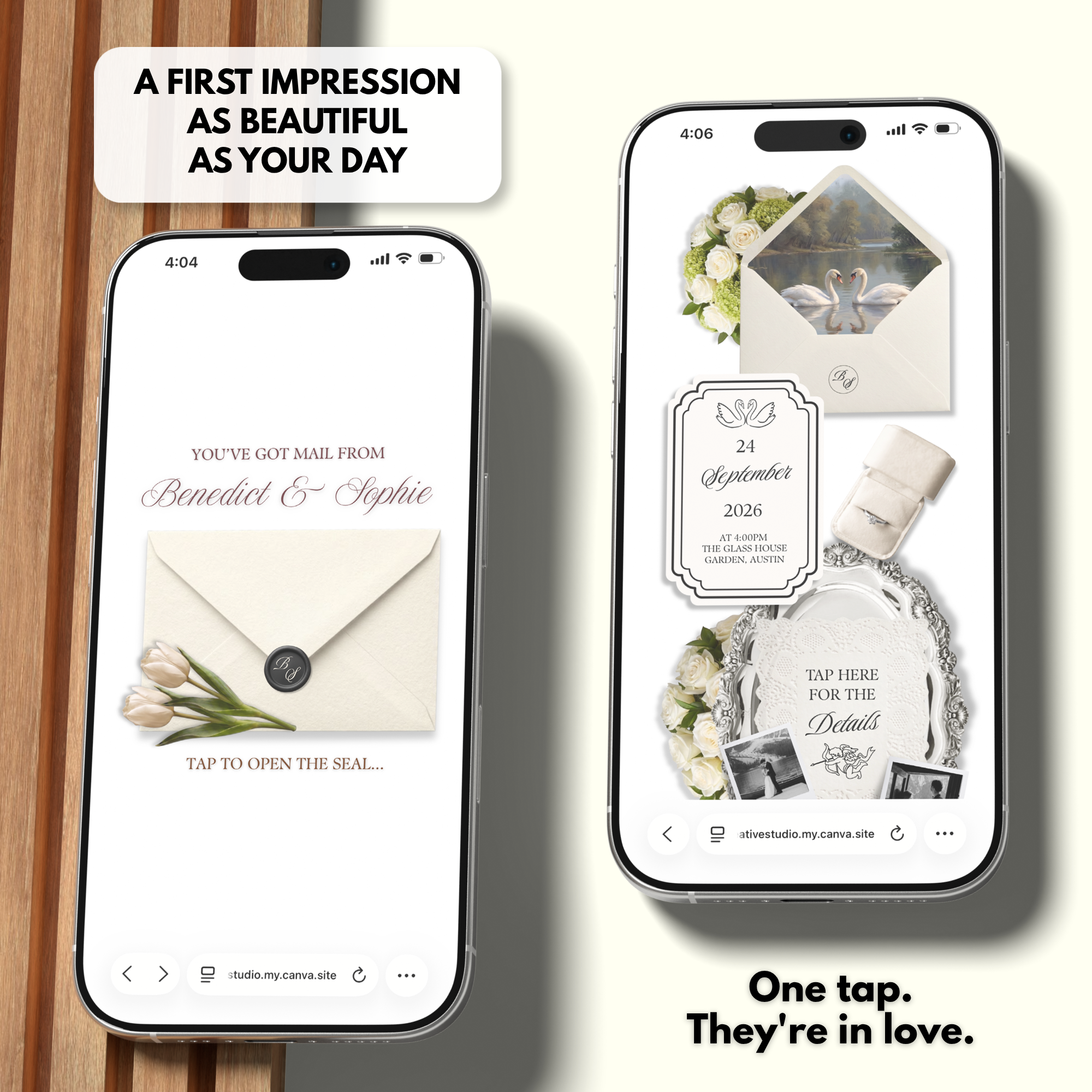 Ivory Black Green Burgundy Floral Wedding Website Template with RSVP | Canva Web Template | Old Money Digital Invitation & Save the Date
