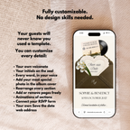 Olive Green & Burgundy Save the Date Website Template Canva | Digital Wedding Website with Voice Note + RSVP | Lace Envelope