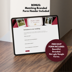 Burgundy Ivory Floral Wedding Website Template with RSVP | Canva Web Template | Old Money Digital Invitation & Save the Date