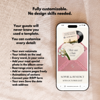 Dusty Pink Save the Date Website Template Canva | Digital Wedding Website with Voice Note + RSVP | Lace Envelope