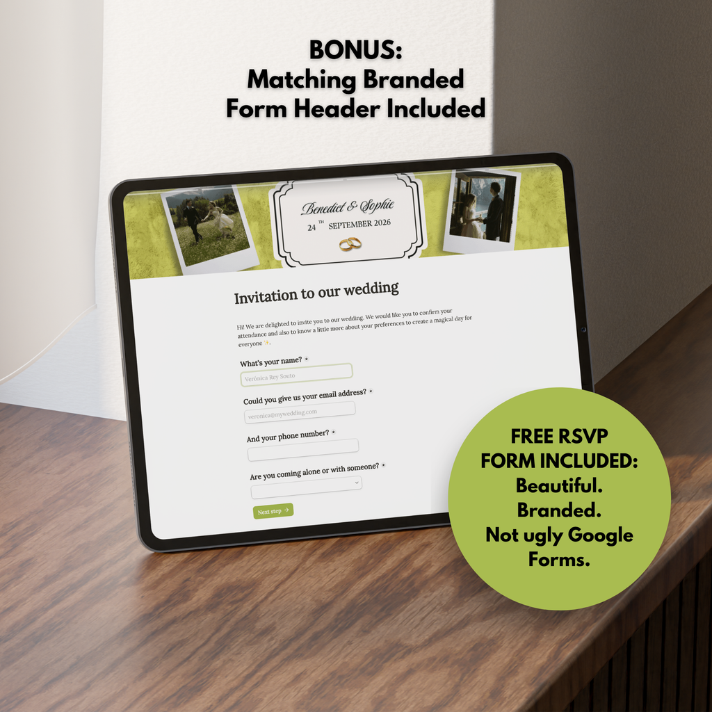 White and Green Floral Wedding Website Template with RSVP | Editable Canva Web Template | Old Money Digital Invitation & Save the Date