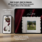 Burgundy Ivory Floral Wedding Website Template with RSVP | Canva Web Template | Old Money Digital Invitation & Save the Date