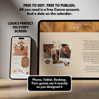 Terracotta Boho Chic Wedding Website Template with RSVP | Earthy Bride RSVP Site | Boho Digital Invitation Editable Canva Design