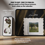 Olive Green Burgundy Floral Wedding Website Template with RSVP | Canva Web Template | Old Money Digital Invitation & Save the Date