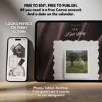 Brown & Ivory Floral Wedding Website Template with RSVP | Editable Canva Web Template | Old Money Digital Invitation Save the Date