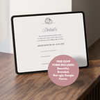 Dusty Pink Save the Date Website Template Canva | Digital Wedding Website with Voice Note + RSVP | Lace Envelope