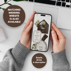Brown Save the Date Website Template Canva | Digital Wedding Website with Voice Note + RSVP | Lace Envelope