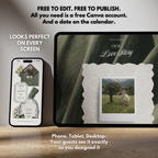 Plantilla de sitio web de boda floral blanco verde salvia con RSVP | Plantilla web editable de Canva | Invitación digital y Save the Date Old Money