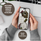 Olive Green & Burgundy Save the Date Website Template Canva | Digital Wedding Website with Voice Note + RSVP | Lace Envelope
