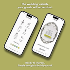 White and Green Floral Wedding Website Template with RSVP | Editable Canva Web Template | Old Money Digital Invitation & Save the Date