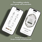Plantilla de sitio web de boda floral blanco verde salvia con RSVP | Plantilla web editable de Canva | Invitación digital y Save the Date Old Money