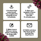 Olive Green Burgundy Floral Wedding Website Template with RSVP | Canva Web Template | Old Money Digital Invitation & Save the Date