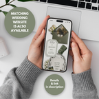 Plantilla de página web para guardar la fecha en Canva color Negro Marfil | Página web digital de boda con nota de voz + confirmación de asistencia | Sobre de encaje