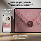 Dusty Pink Save the Date Website Template Canva | Digital Wedding Website with Voice Note + RSVP | Lace Envelope
