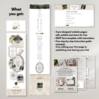 Ivory Black Green Burgundy Floral Wedding Website Template with RSVP | Canva Web Template | Old Money Digital Invitation & Save the Date